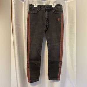 Marcelo Burlon County of Milan Black Jeans with Red Stripes